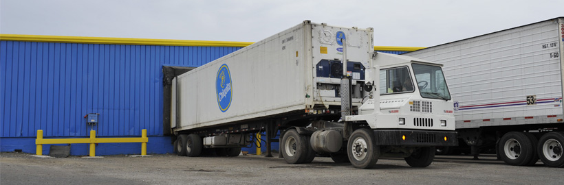 Truck unloading from port