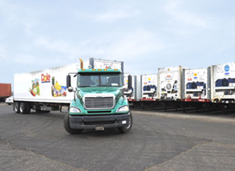 truck arriving from port