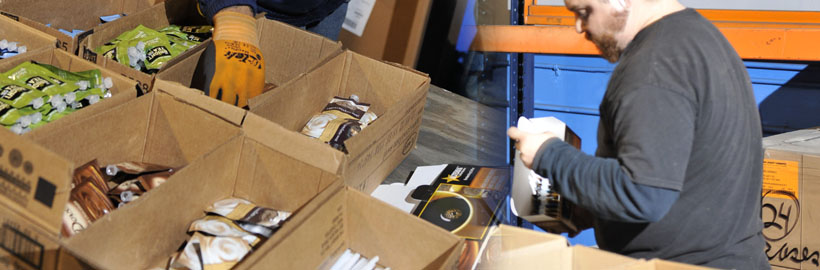 Employees packaging products